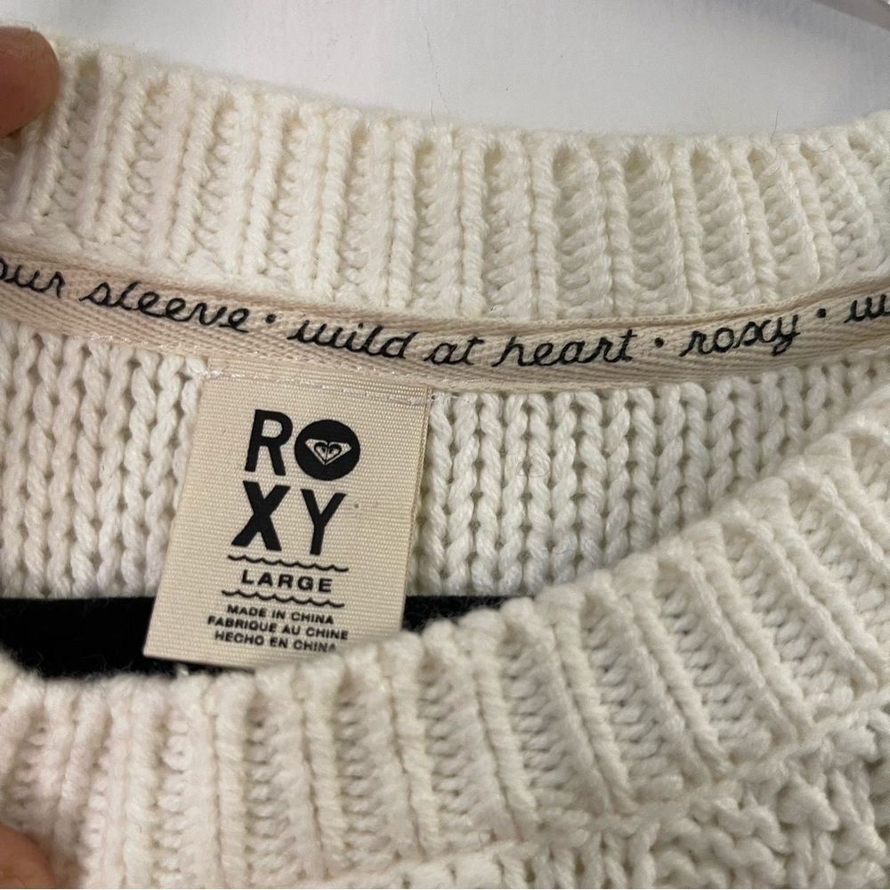 Roxy White Cable Knit Chunky Sweater Long Sleeve Sweater - Picture 7 of 7